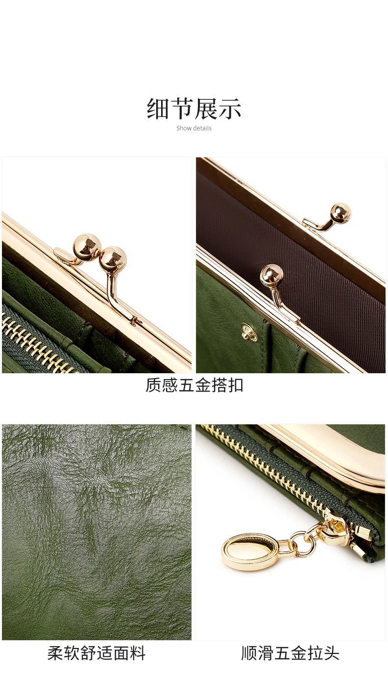 Solid Color Multi Functional Long Wallet, Vintage Clutch Coin Purse, Women's Card Holder Zipper Wallet