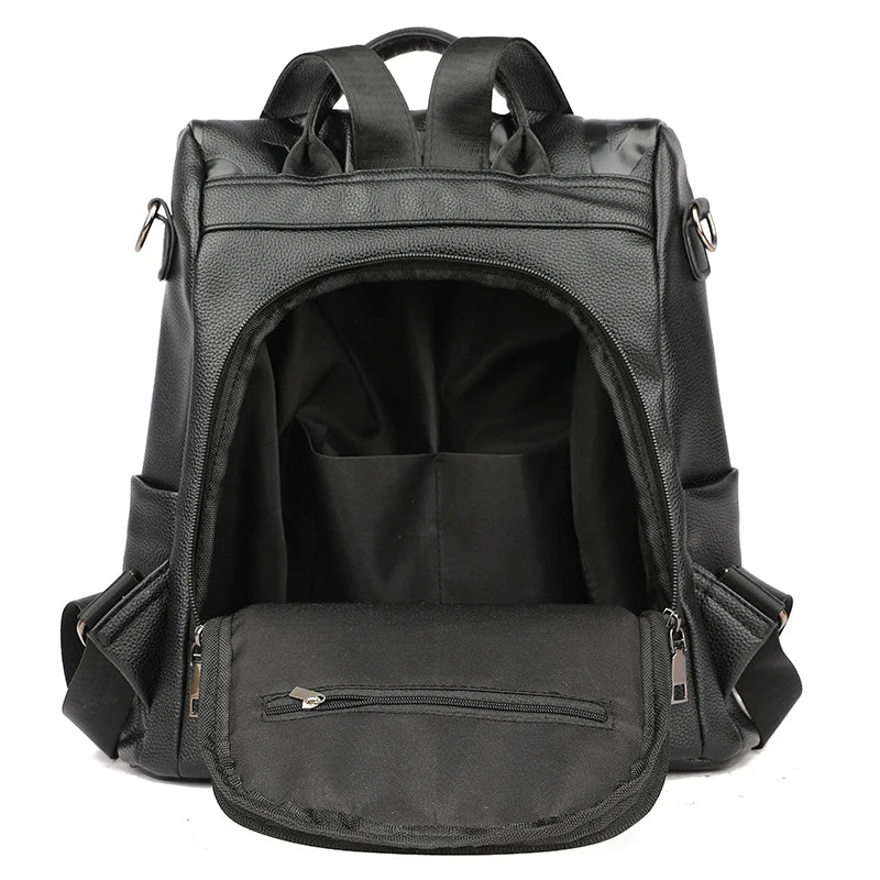 2022 New Women Backpack High Quality Soft Leather Backpack School Bags For Girls Large Capacity Anti-theft Travel Backpack Sac