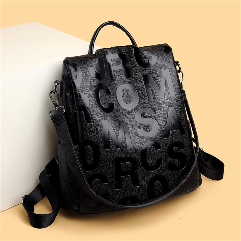 2022 New Women Backpack High Quality Soft Leather Backpack School Bags For Girls Large Capacity Anti-theft Travel Backpack Sac